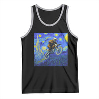 Bigfoot Dirt Bike Sasquatch Tank Top Starry Night Van Gogh Biker - Wonder Print Shop