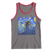 Bigfoot Dirt Bike Sasquatch Tank Top Starry Night Van Gogh Biker - Wonder Print Shop