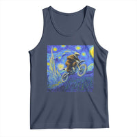 Bigfoot Dirt Bike Sasquatch Tank Top Starry Night Van Gogh Biker - Wonder Print Shop