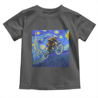 Bigfoot Dirt Bike Sasquatch Toddler T Shirt Starry Night Van Gogh Biker - Wonder Print Shop
