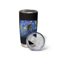 Bigfoot Dirt Bike Sasquatch Tumbler Cup Starry Night Van Gogh Biker