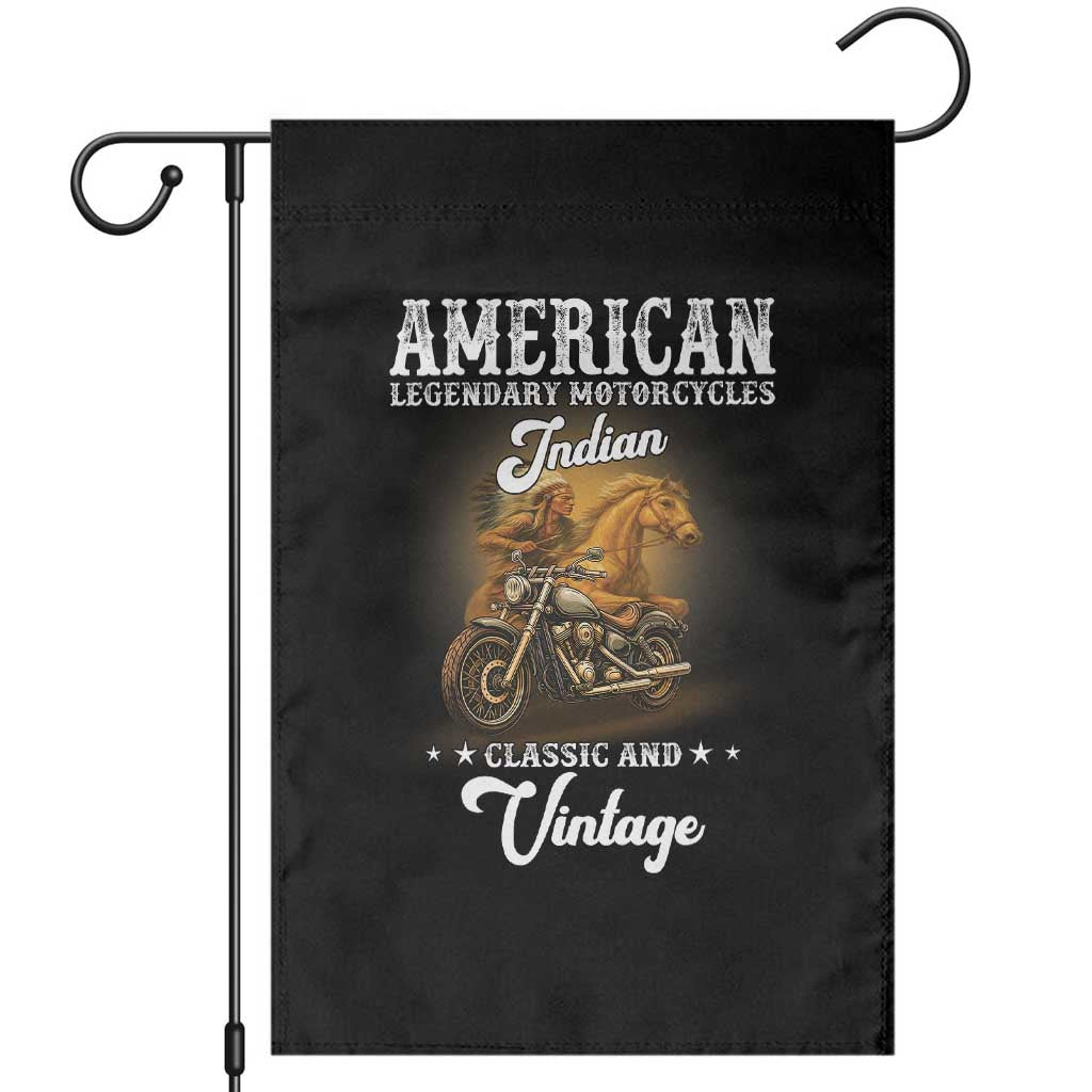 Native American Motorcycle Indian Bikers Club Classic And Vintage Garden Flag - Wonder Print Shop