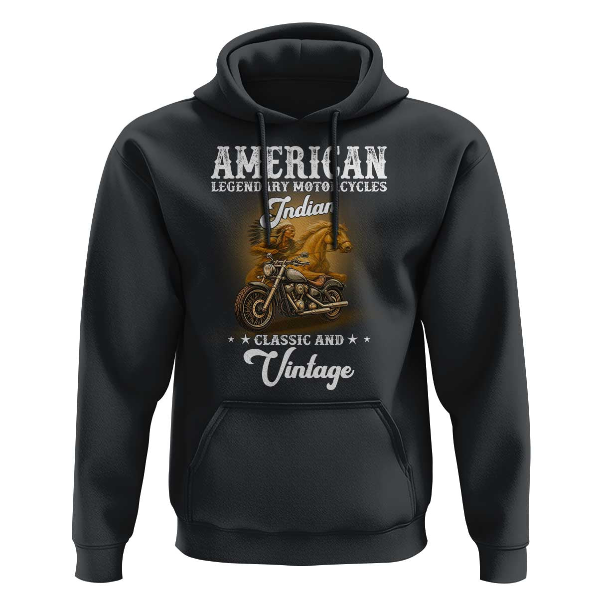 Native American Motorcycle Indian Bikers Club Classic And Vintage Hoodie - Wonder Print Shop