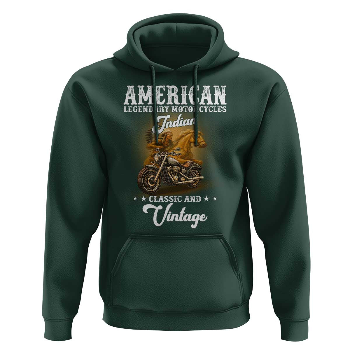 Native American Motorcycle Indian Bikers Club Classic And Vintage Hoodie - Wonder Print Shop