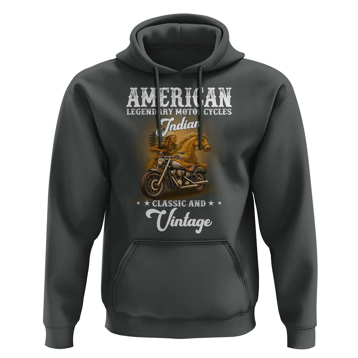 Native American Motorcycle Indian Bikers Club Classic And Vintage Hoodie - Wonder Print Shop