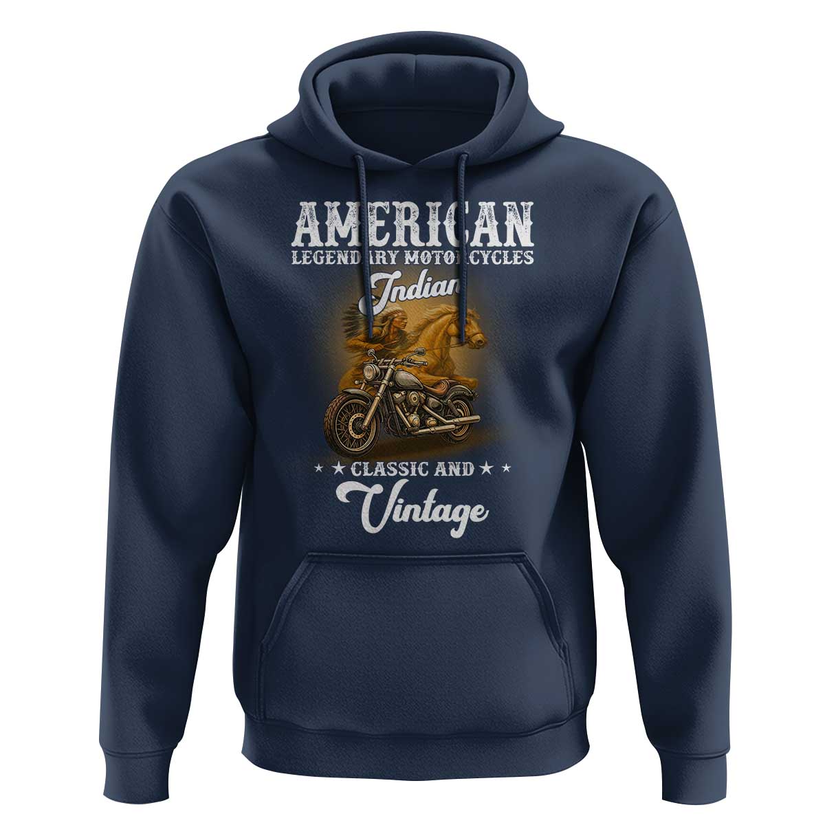 Native American Motorcycle Indian Bikers Club Classic And Vintage Hoodie - Wonder Print Shop