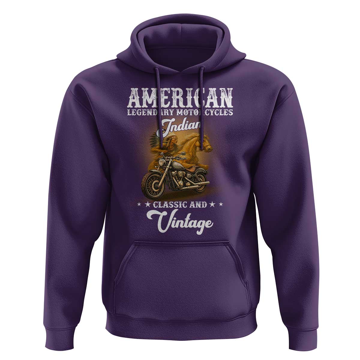 Native American Motorcycle Indian Bikers Club Classic And Vintage Hoodie - Wonder Print Shop
