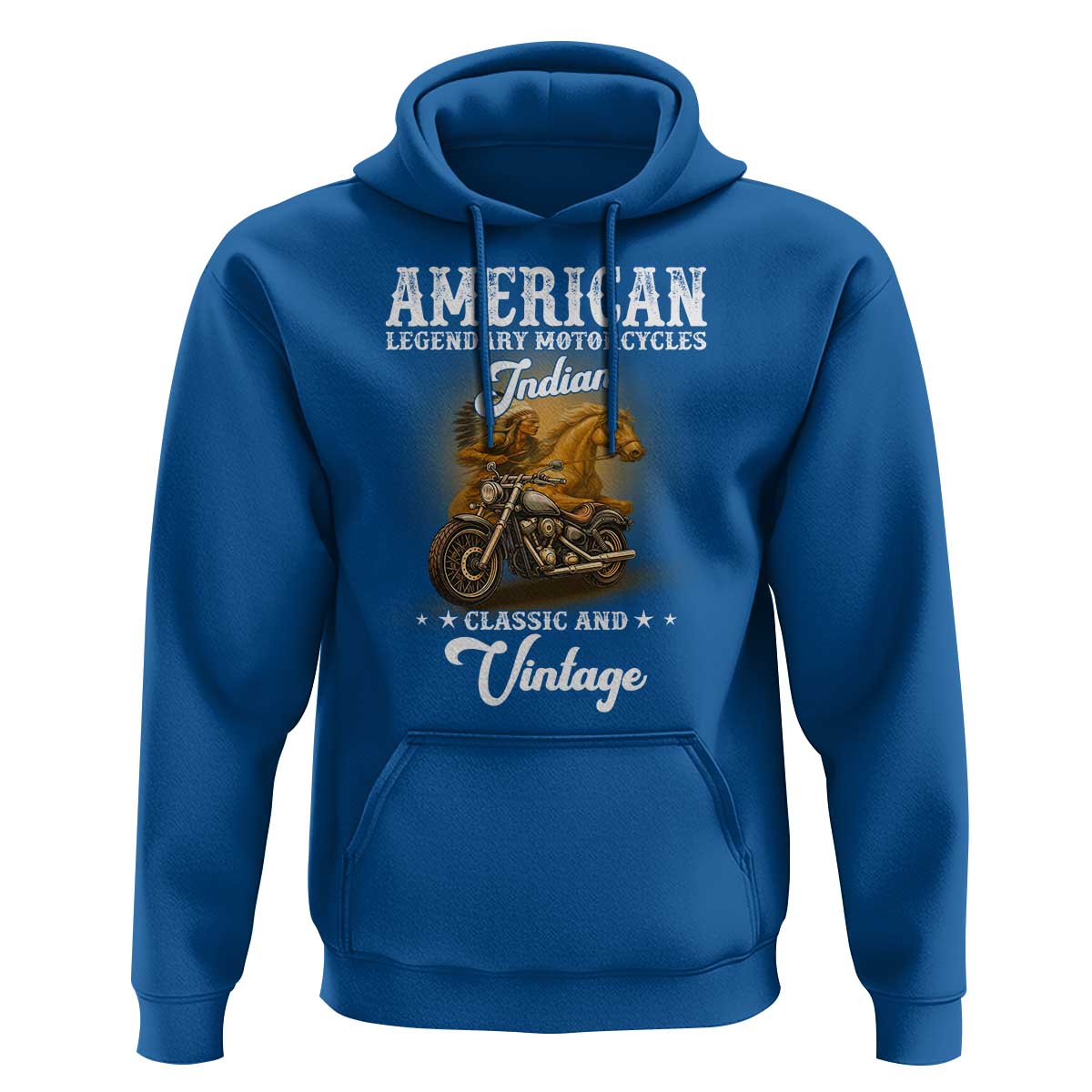 Native American Motorcycle Indian Bikers Club Classic And Vintage Hoodie - Wonder Print Shop
