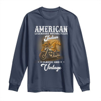 Native American Motorcycle Indian Bikers Club Classic And Vintage Long Sleeve Shirt - Wonder Print Shop