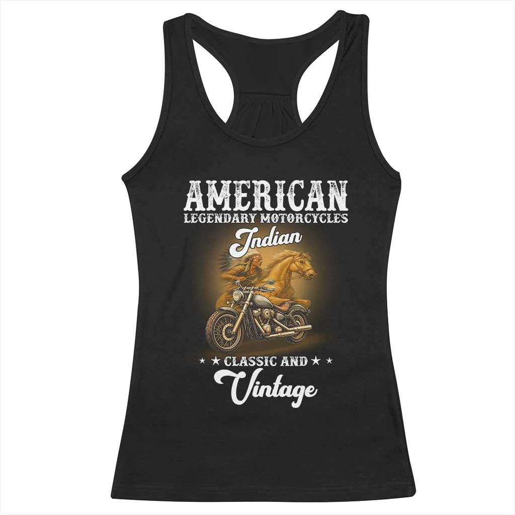 Native American Motorcycle Indian Bikers Club Classic And Vintage Racerback Tank Top - Wonder Print Shop
