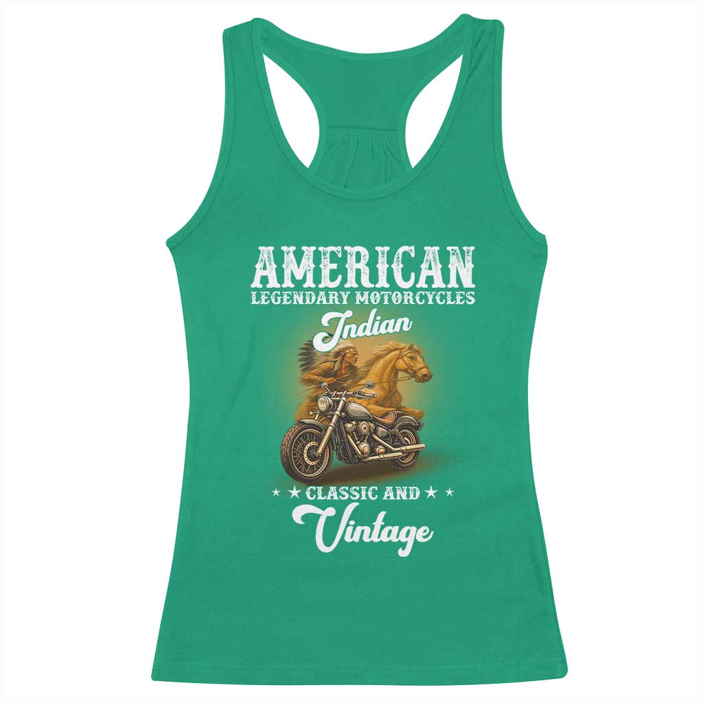 Native American Motorcycle Indian Bikers Club Classic And Vintage Racerback Tank Top - Wonder Print Shop