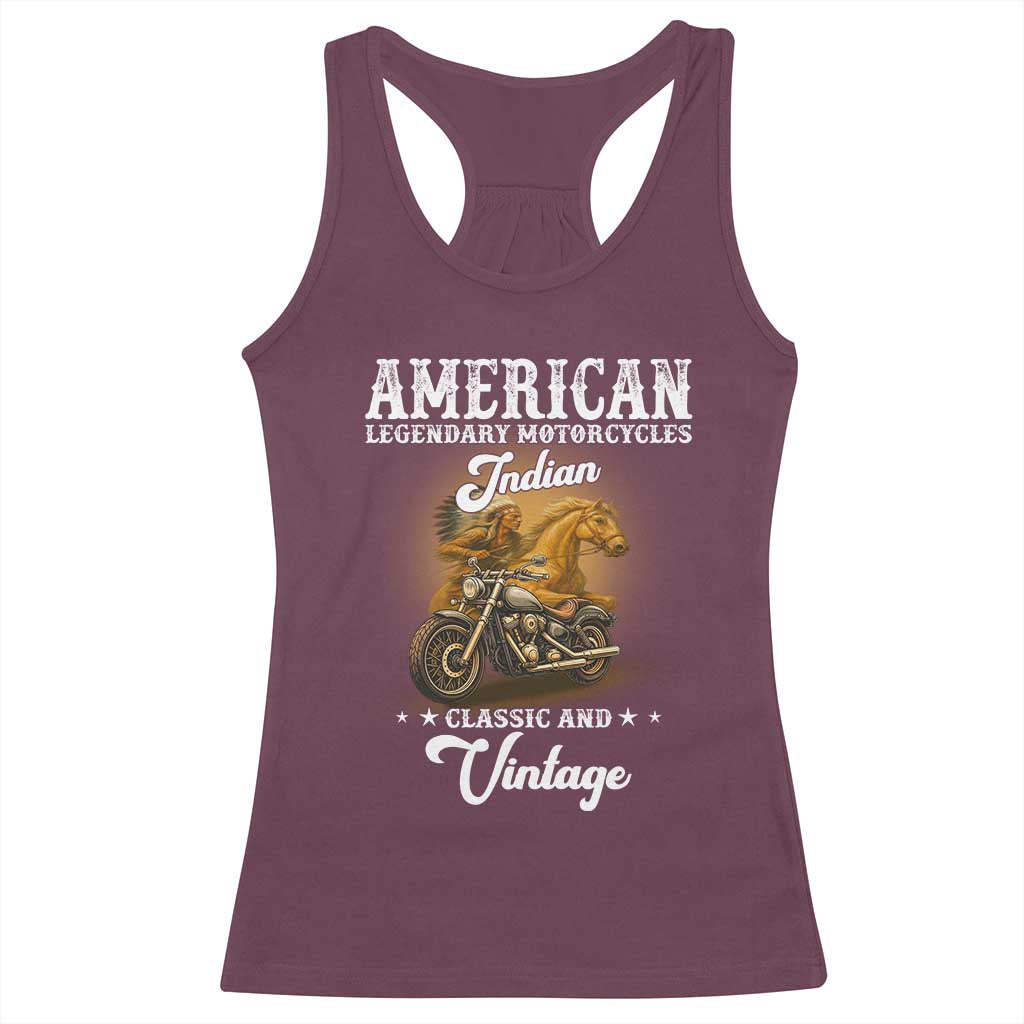 Native American Motorcycle Indian Bikers Club Classic And Vintage Racerback Tank Top - Wonder Print Shop