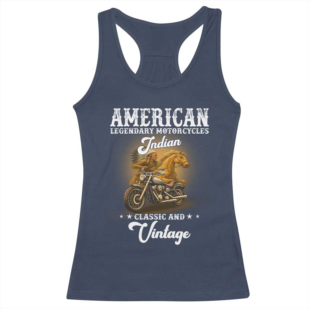 Native American Motorcycle Indian Bikers Club Classic And Vintage Racerback Tank Top - Wonder Print Shop
