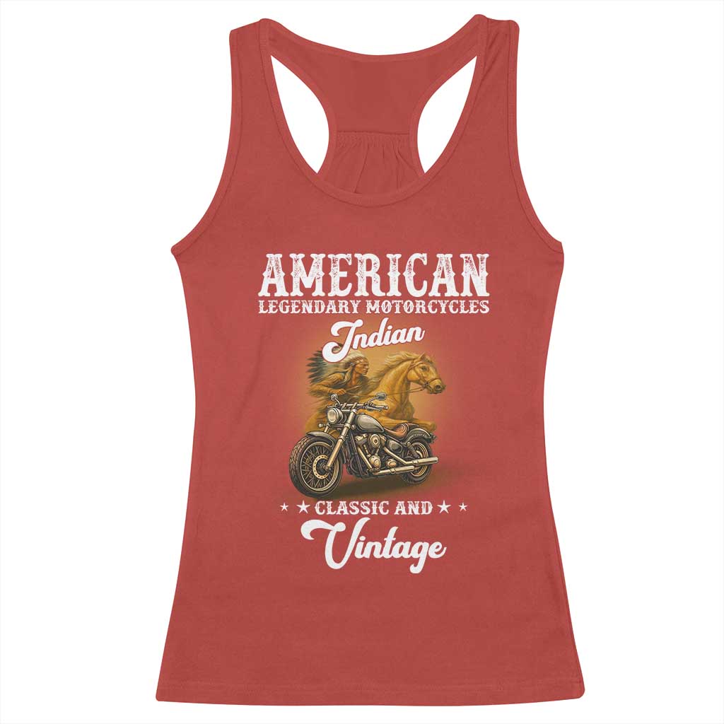 Native American Motorcycle Indian Bikers Club Classic And Vintage Racerback Tank Top - Wonder Print Shop