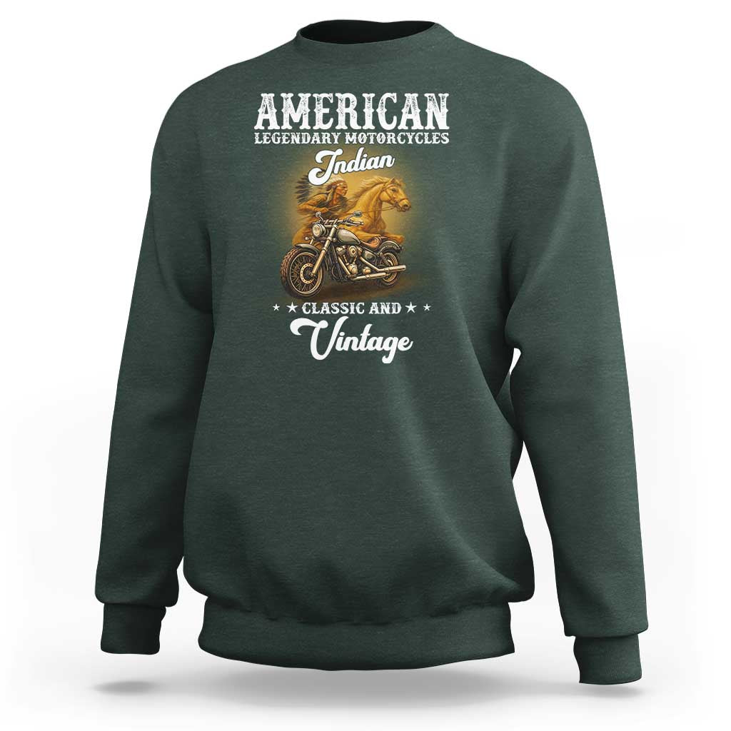 Native American Motorcycle Indian Bikers Club Classic And Vintage Sweatshirt - Wonder Print Shop