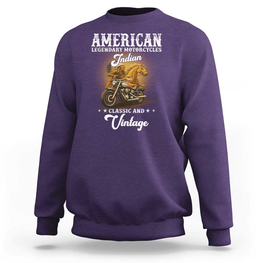 Native American Motorcycle Indian Bikers Club Classic And Vintage Sweatshirt - Wonder Print Shop