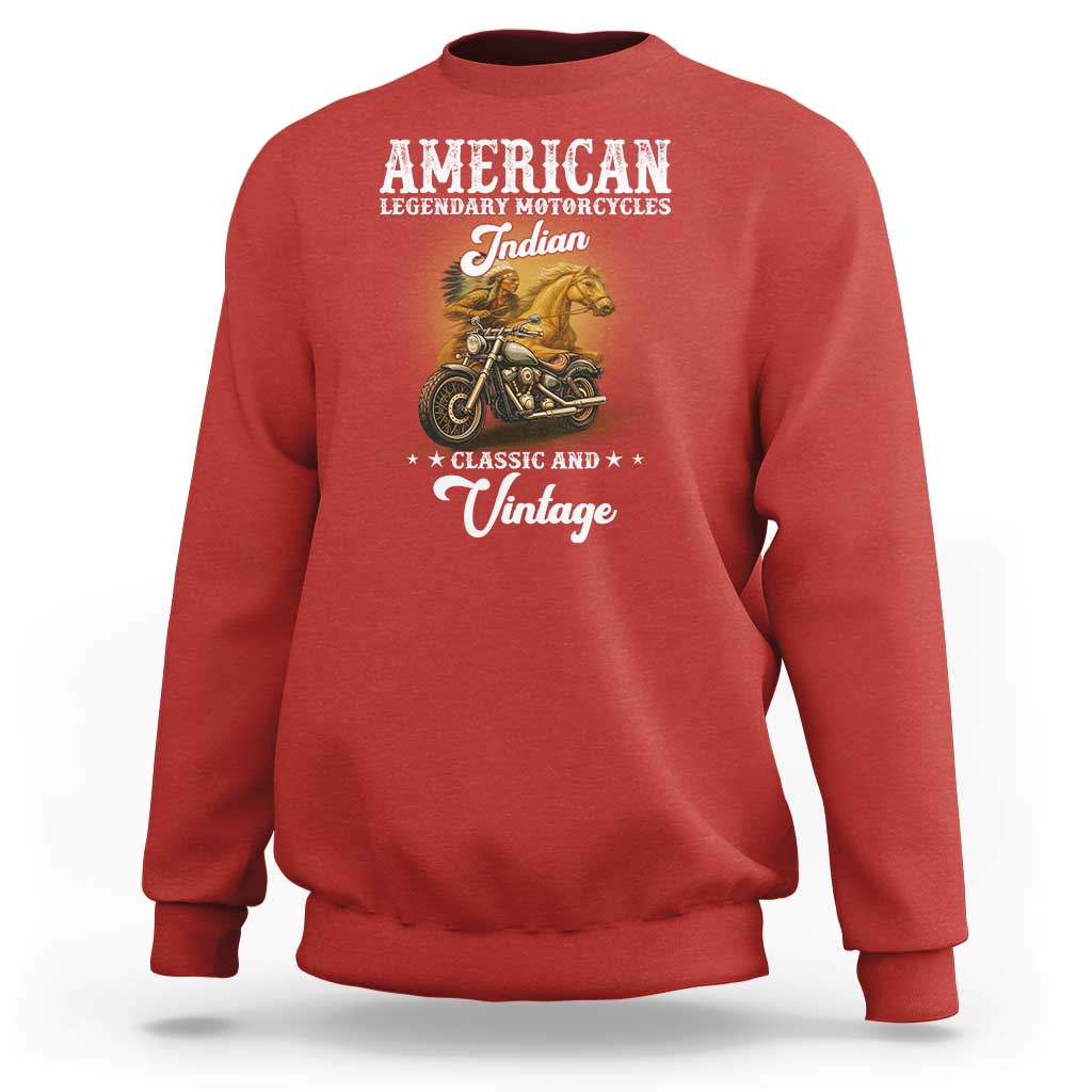 Native American Motorcycle Indian Bikers Club Classic And Vintage Sweatshirt - Wonder Print Shop