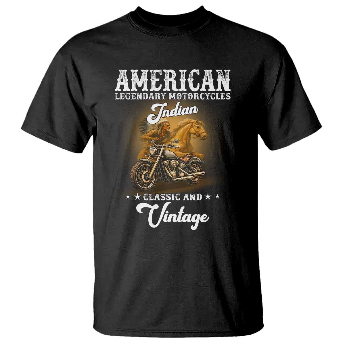 Native American Motorcycle Indian Bikers Club Classic And Vintage T Shirt - Wonder Print Shop