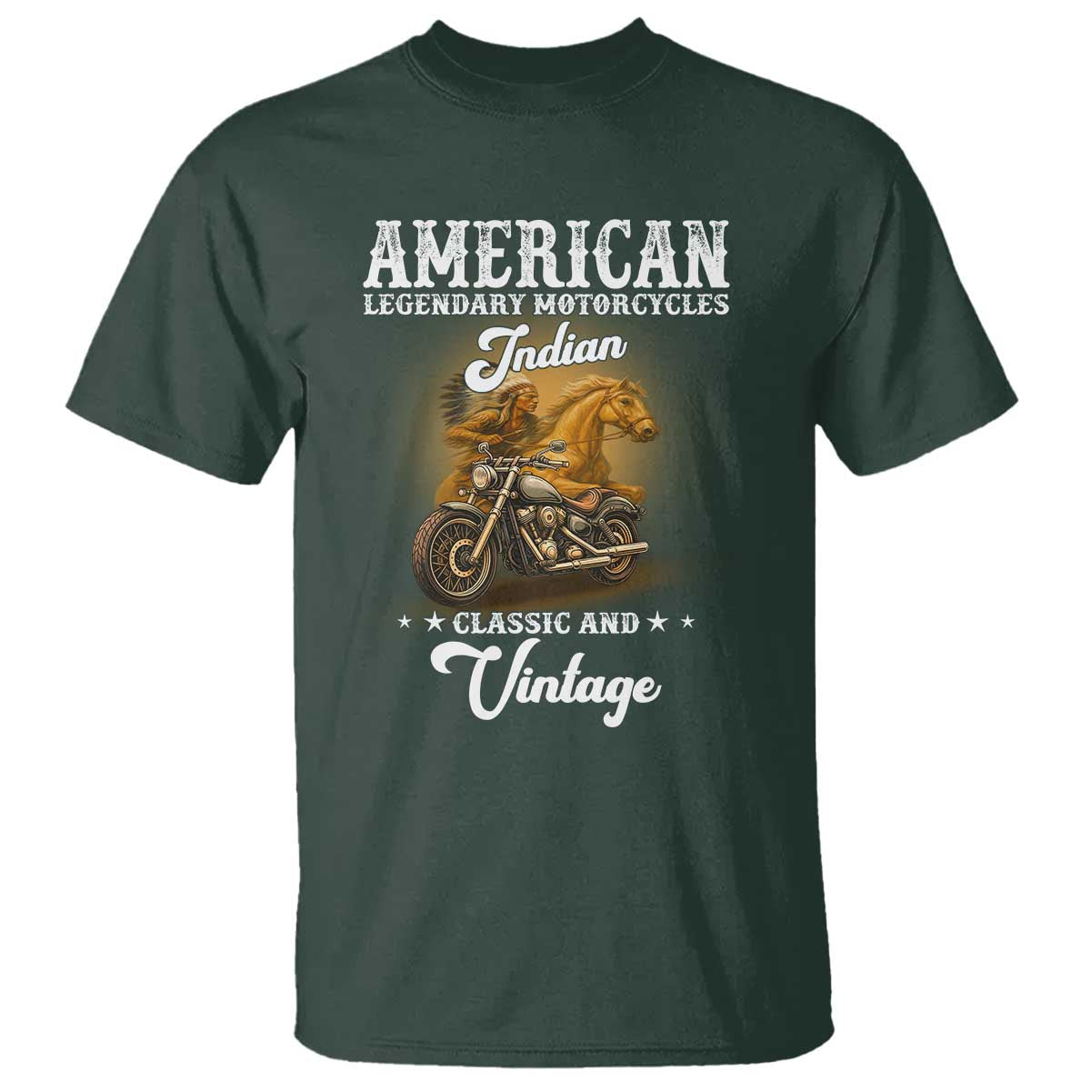 Native American Motorcycle Indian Bikers Club Classic And Vintage T Shirt - Wonder Print Shop