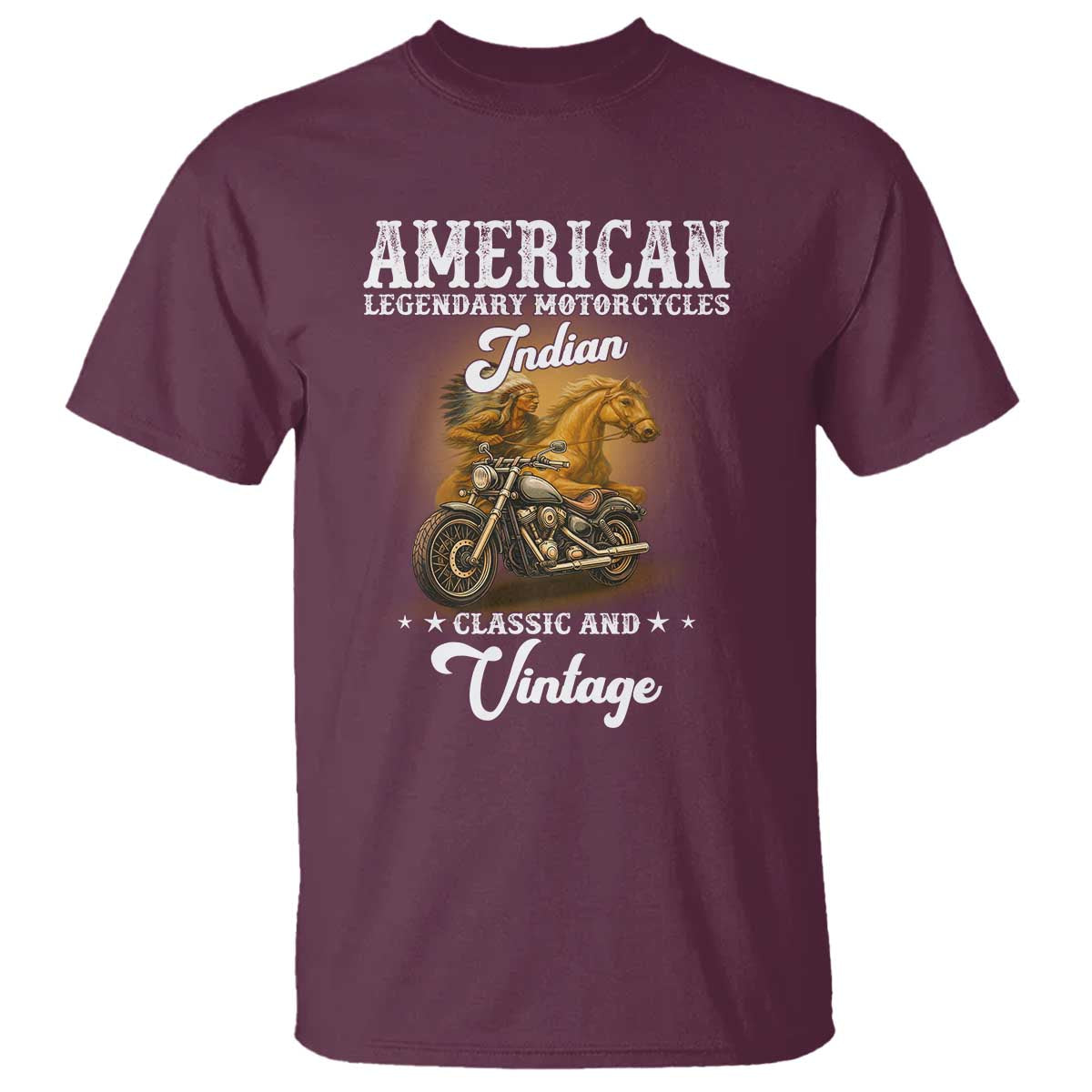 Native American Motorcycle Indian Bikers Club Classic And Vintage T Shirt - Wonder Print Shop