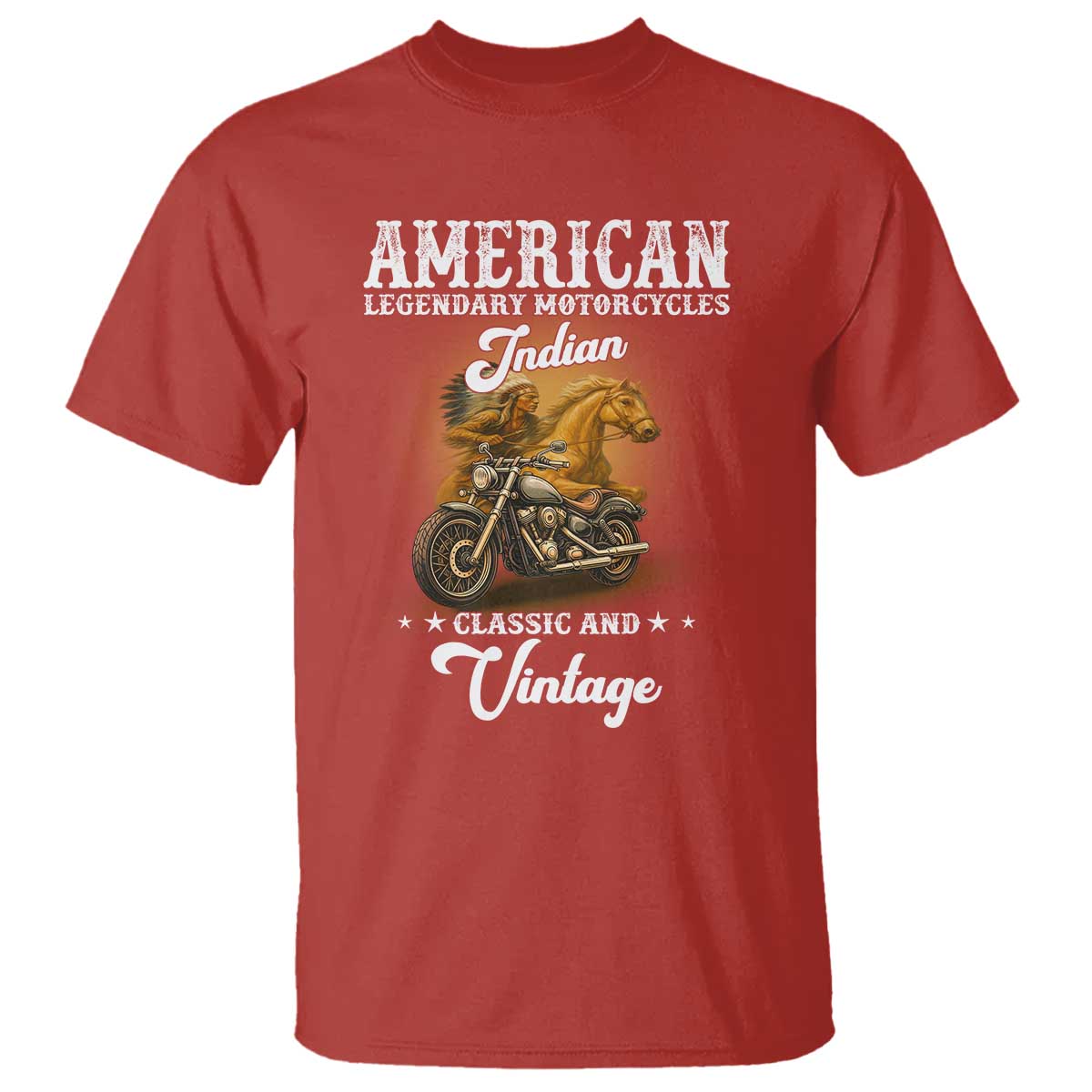 Native American Motorcycle Indian Bikers Club Classic And Vintage T Shirt - Wonder Print Shop