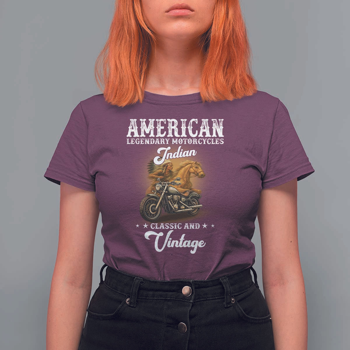Native American Motorcycle Indian Bikers Club Classic And Vintage T Shirt For Women - Wonder Print Shop