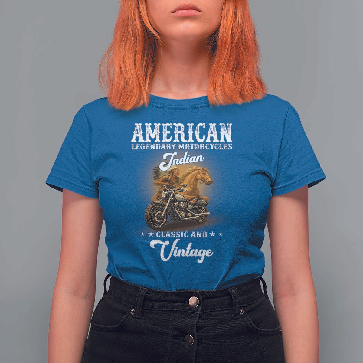 Native American Motorcycle Indian Bikers Club Classic And Vintage T Shirt For Women - Wonder Print Shop