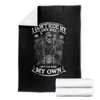 African American Motorcycle Throw Blanket Skeleton Biker - Wonder Print Shop
