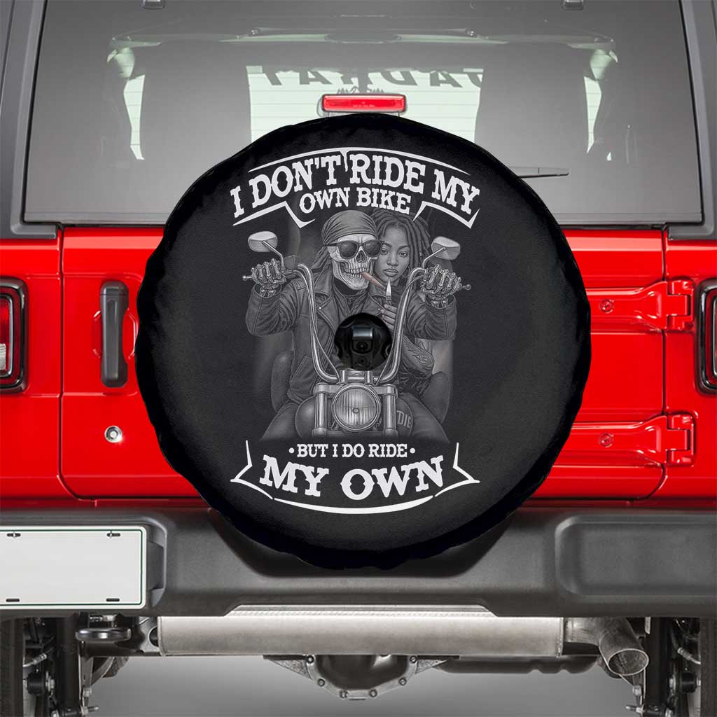 African American Motorcycle Spare Tire Cover Skeleton Biker - Wonder Print Shop