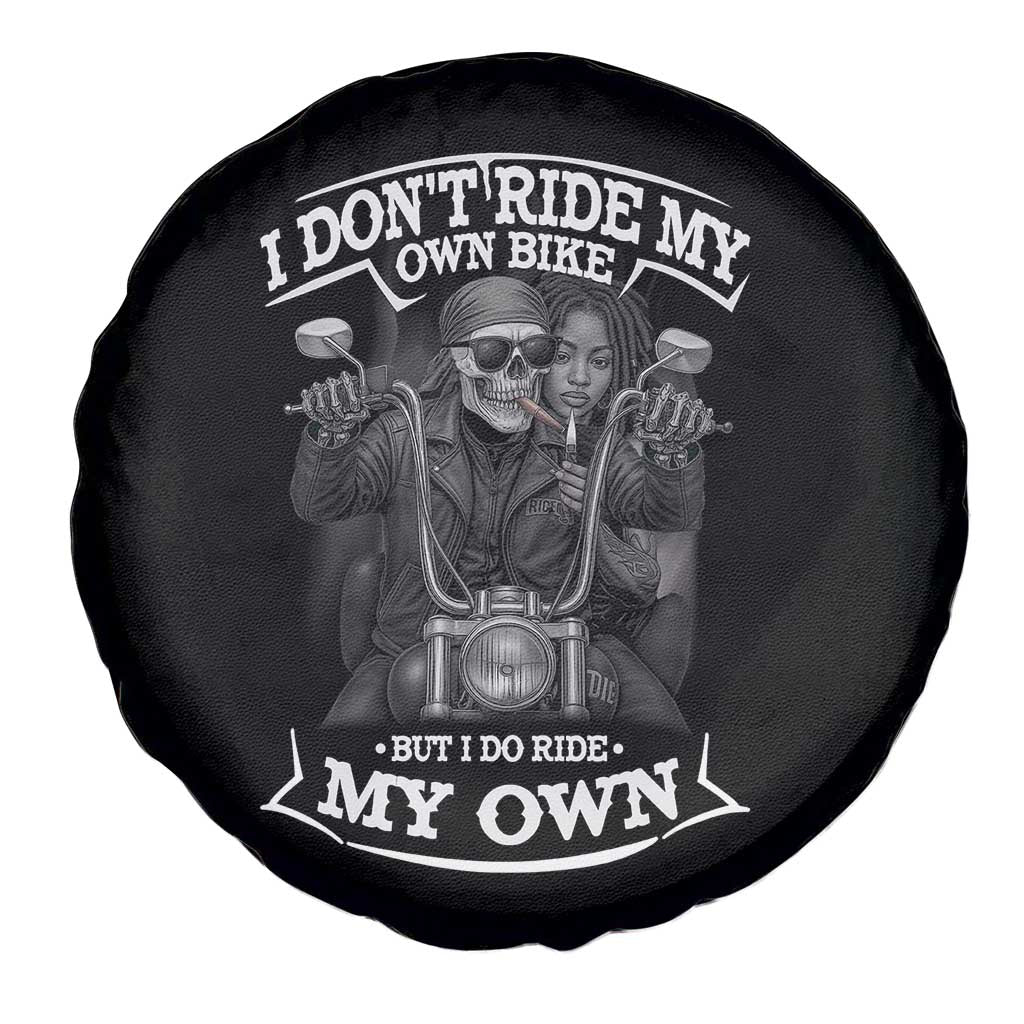 African American Motorcycle Spare Tire Cover Skeleton Biker - Wonder Print Shop