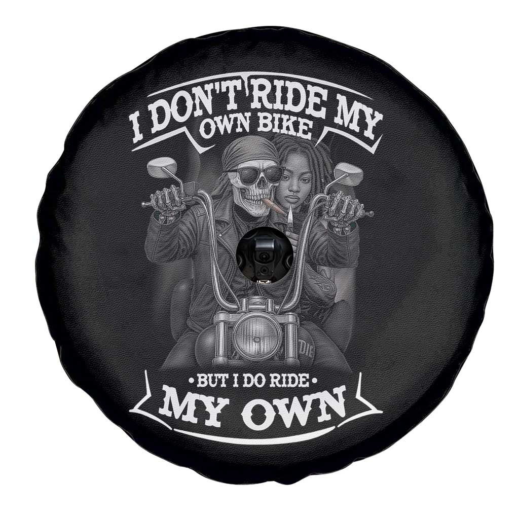 African American Motorcycle Spare Tire Cover Skeleton Biker - Wonder Print Shop