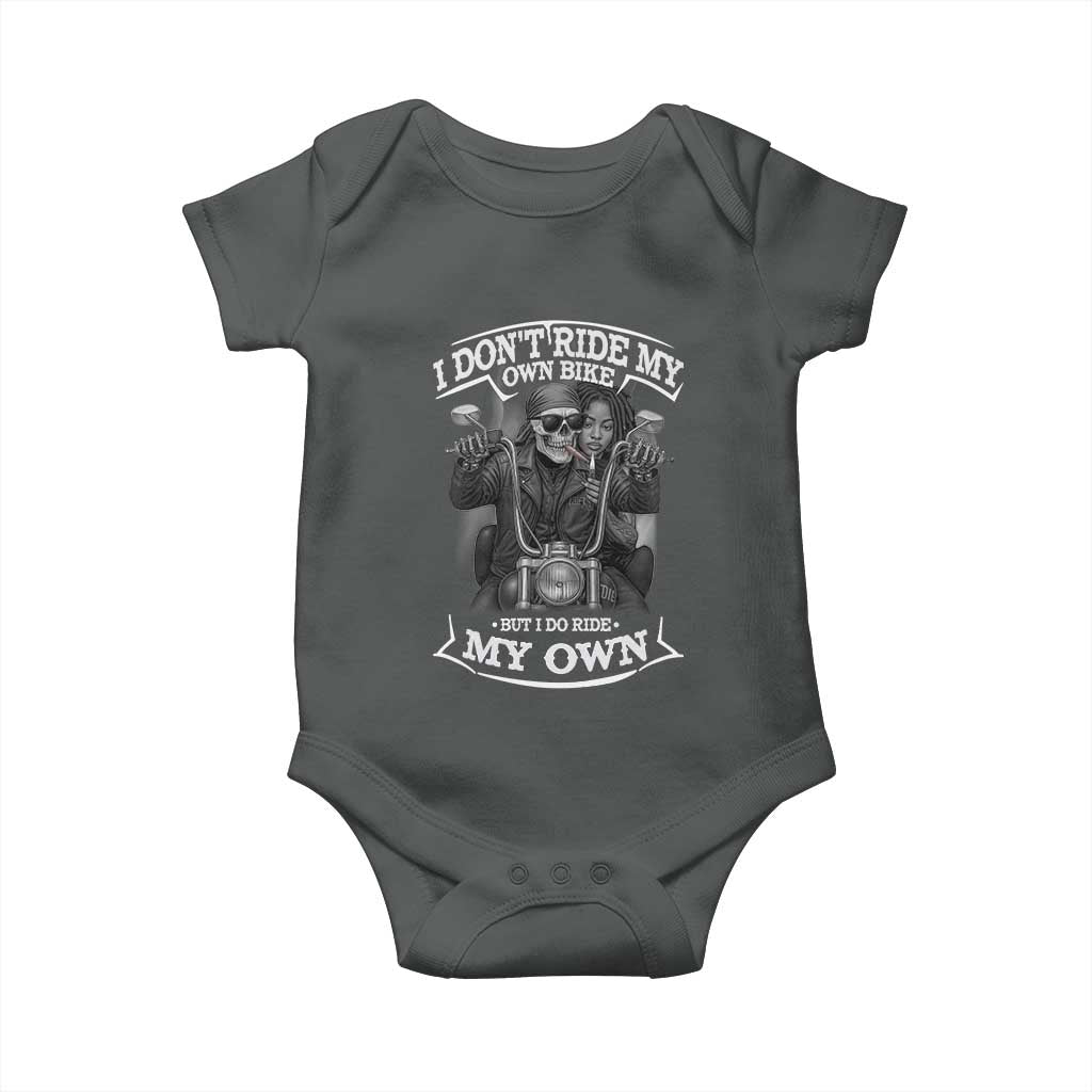 African American Motorcycle Baby Onesie Skeleton Biker - Wonder Print Shop