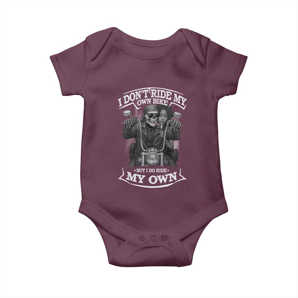 African American Motorcycle Baby Onesie Skeleton Biker - Wonder Print Shop
