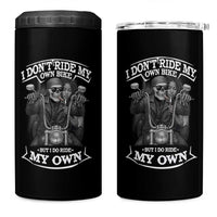 African American Motorcycle 4 in 1 Can Cooler Tumbler Skeleton Biker