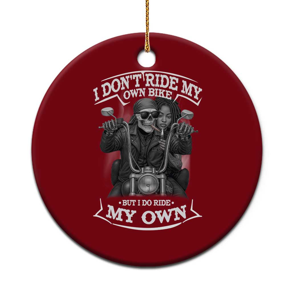 African American Motorcycle Ceramic Ornament Skeleton Biker - Wonder Print Shop