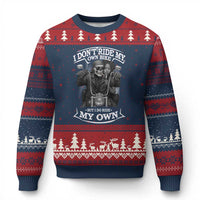 African American Motorcycle Ugly Christmas Sweater Skeleton Biker - Wonder Print Shop