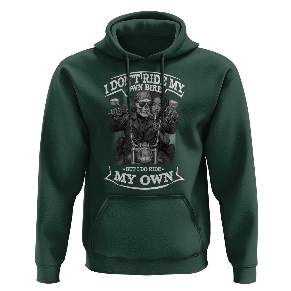 African American Motorcycle Hoodie Skeleton Biker - Wonder Print Shop