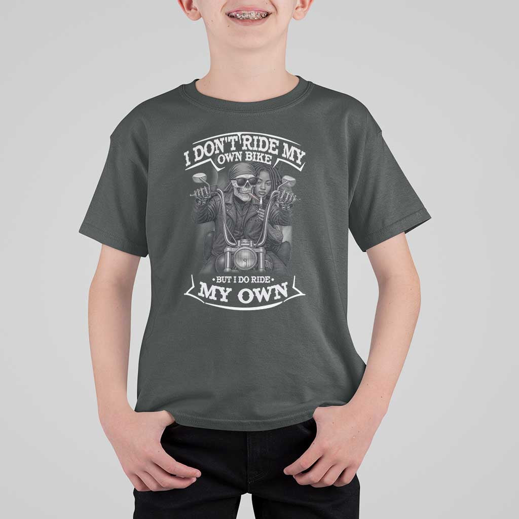 African American Motorcycle T Shirt For Kid Skeleton Biker - Wonder Print Shop