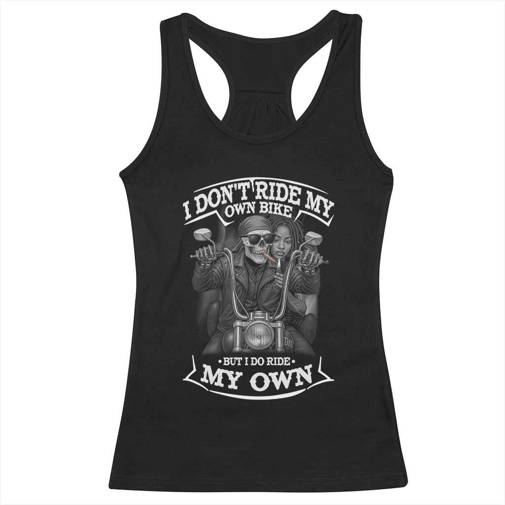 African American Motorcycle Racerback Tank Top Skeleton Biker - Wonder Print Shop