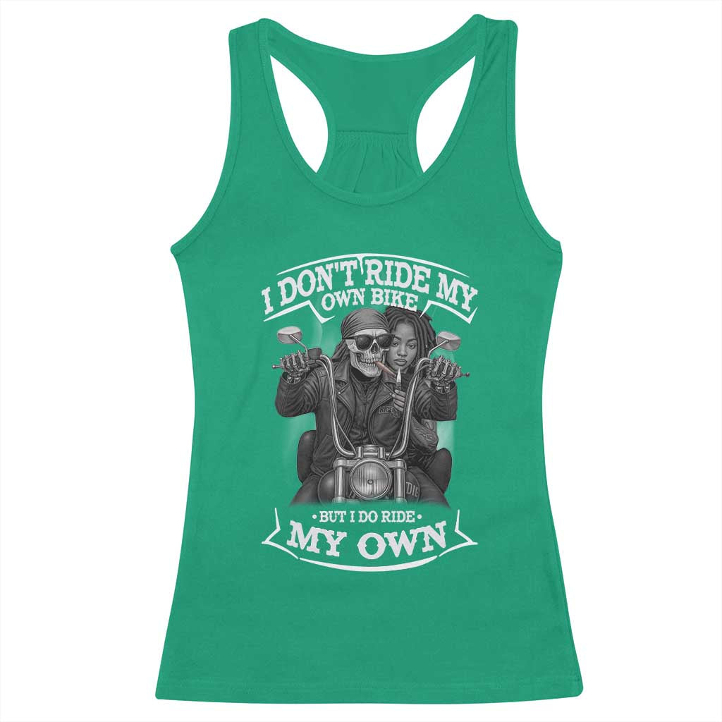 African American Motorcycle Racerback Tank Top Skeleton Biker - Wonder Print Shop
