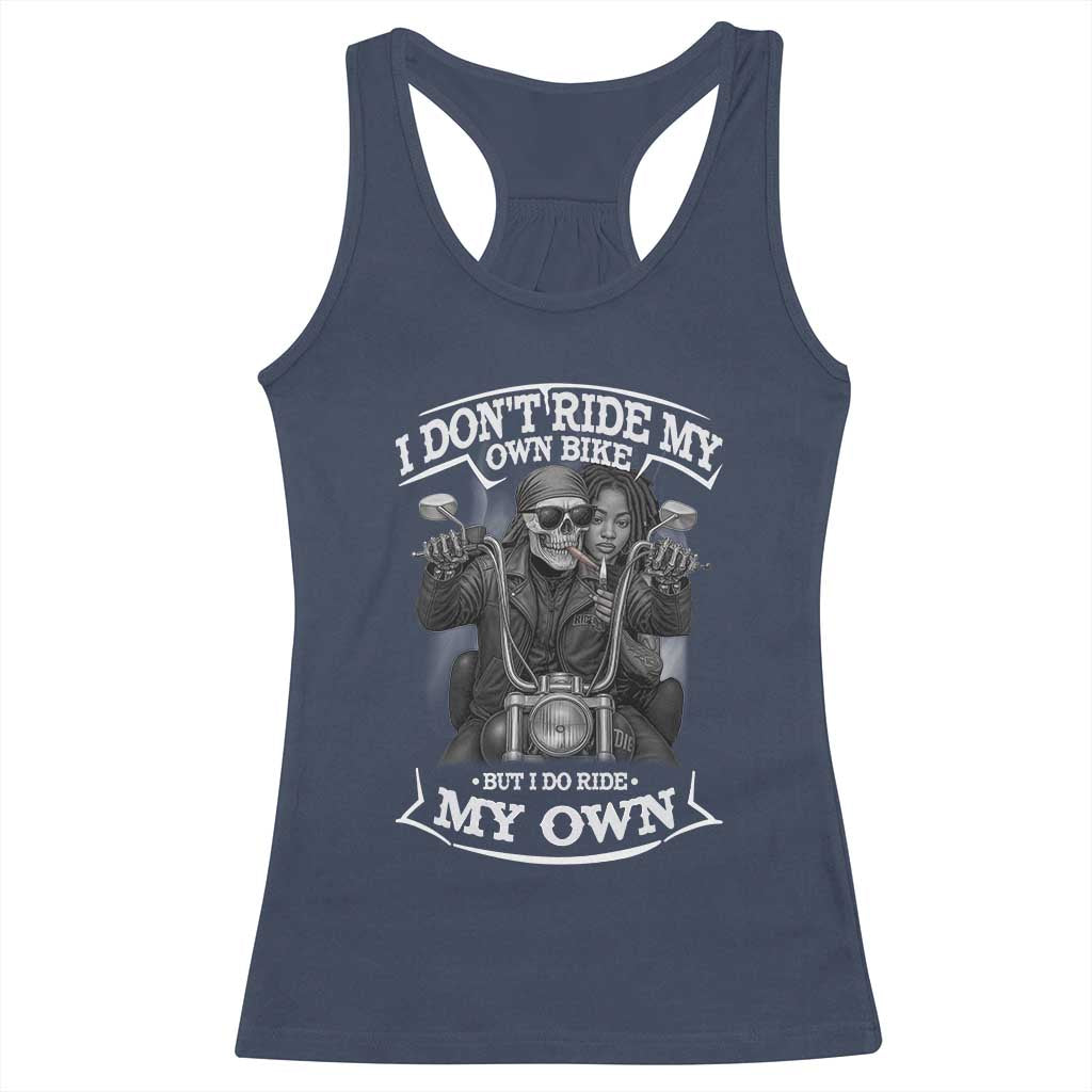 African American Motorcycle Racerback Tank Top Skeleton Biker - Wonder Print Shop