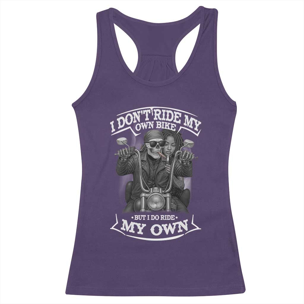 African American Motorcycle Racerback Tank Top Skeleton Biker - Wonder Print Shop