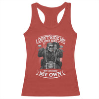 African American Motorcycle Racerback Tank Top Skeleton Biker - Wonder Print Shop
