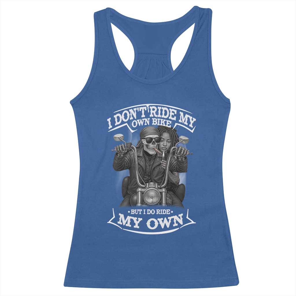 African American Motorcycle Racerback Tank Top Skeleton Biker - Wonder Print Shop