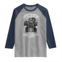 African American Motorcycle Raglan Shirt Skeleton Biker - Wonder Print Shop