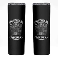African American Motorcycle Skinny Tumbler Skeleton Biker