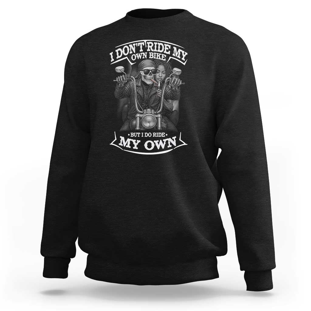 African American Motorcycle Sweatshirt Skeleton Biker - Wonder Print Shop