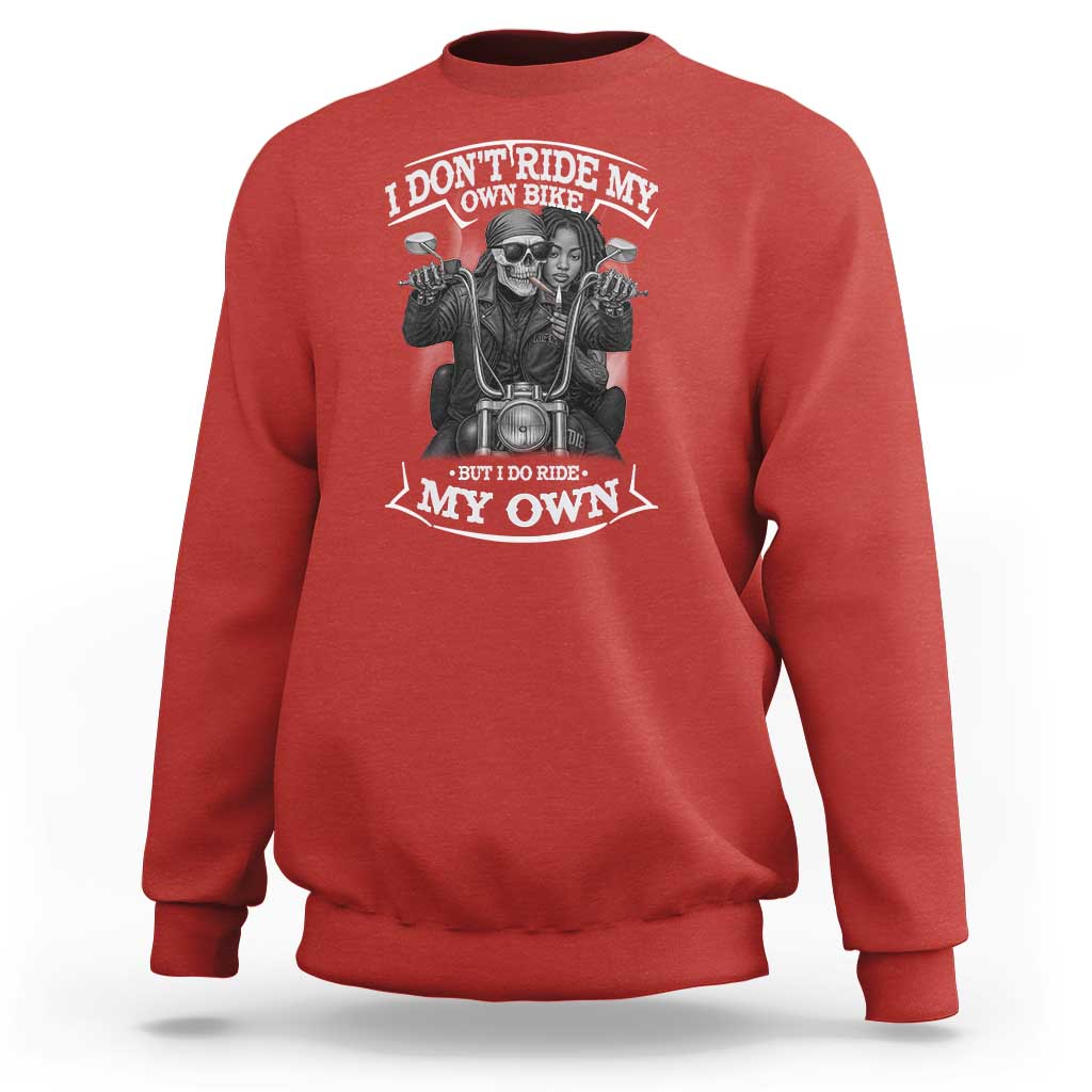African American Motorcycle Sweatshirt Skeleton Biker - Wonder Print Shop