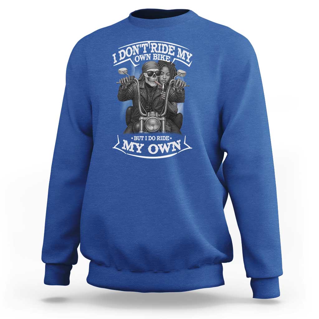 African American Motorcycle Sweatshirt Skeleton Biker - Wonder Print Shop