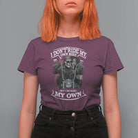 African American Motorcycle T Shirt For Women Skeleton Biker - Wonder Print Shop